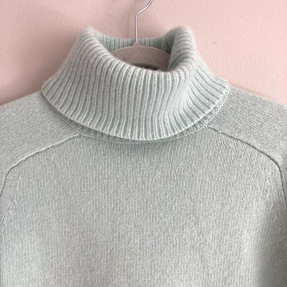 J. Crew Womens Wool Cashmere Long Sleeve Turtleneck Sweater Size XL Mint Green - Picture 2 of 7